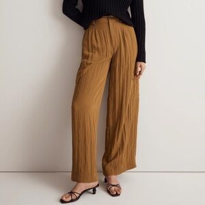 Madewell Harlow Wide Leg Cargo Pants Olive size 10 NWT
